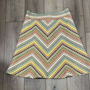 Nanette Lepore Multicolor Chevron A-Line Skirt